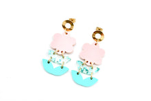 Load image into Gallery viewer, Pink Flower Earrings