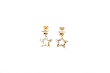 Load image into Gallery viewer, Gold Double Star Earrings