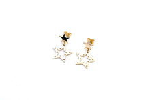 Load image into Gallery viewer, Gold Double Star Earrings