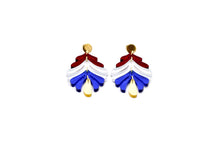 Load image into Gallery viewer, Patriotic Metallic Dangle Earrings