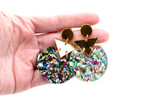 Load image into Gallery viewer, Confetti Glitter Geometric Earrings