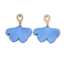 Load image into Gallery viewer, Blue Ginkgo Dangles