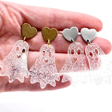 Load image into Gallery viewer, Glitter Ghost Earrings