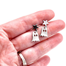 Load image into Gallery viewer, Silver Ghost Earrings