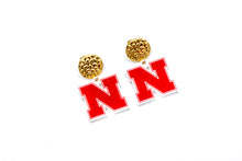 Load image into Gallery viewer, Nebraska Huskers N Dangle Earrings