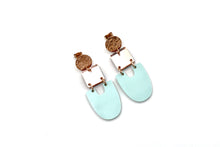 Load image into Gallery viewer, Mint & Rose Gold Earrings