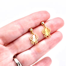 Load image into Gallery viewer, Dainty Spider Earrings