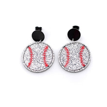 Load image into Gallery viewer, Glitter Baseball Dangles