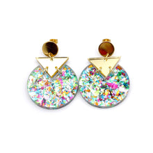 Load image into Gallery viewer, Confetti Glitter Geometric Earrings