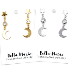 Load image into Gallery viewer, Star and Moon Earrings