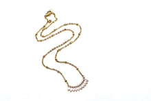 Load image into Gallery viewer, Gold Oval Rhinestone Curved Bar Necklace