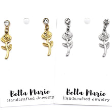 Load image into Gallery viewer, Simple Rose Dangle Earrings