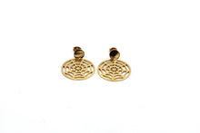 Load image into Gallery viewer, Gold Spider Web Dangle Earrings
