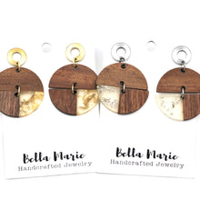Load image into Gallery viewer, Round Wood Earrings
