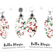 Load image into Gallery viewer, Red and Green Christmas Light Earrings