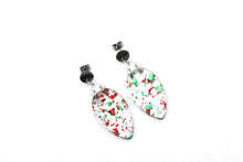 Load image into Gallery viewer, Red and Green Christmas Light Earrings