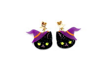 Load image into Gallery viewer, Witch Cat Earrings