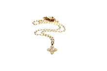 Load image into Gallery viewer, Gold Rhinestone Quatrefoil Necklace