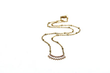 Load image into Gallery viewer, Gold Oval Rhinestone Curved Bar Necklace
