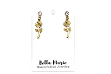 Load image into Gallery viewer, Simple Rose Dangle Earrings