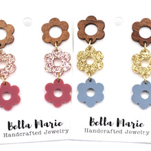 Load image into Gallery viewer, Triple Flower Earrings