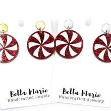 Load image into Gallery viewer, Red Peppermint Candy Earrings