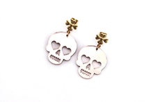Load image into Gallery viewer, Rose Gold Skull Earrings