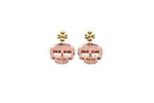 Load image into Gallery viewer, Rose Gold Skull Earrings