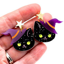 Load image into Gallery viewer, Witch Cat Earrings