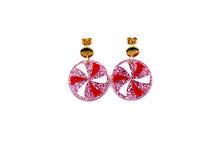 Load image into Gallery viewer, Pink Peppermint Candy Earrings