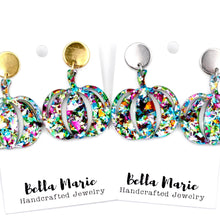 Load image into Gallery viewer, Colorful Glitter Pumpkin Earrings