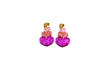 Load image into Gallery viewer, Ombre Glitter Heart Earrings