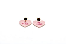 Load image into Gallery viewer, Pink Be Mine Heart Earrings