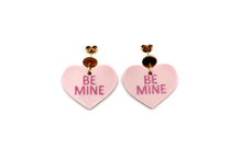Load image into Gallery viewer, Pink Be Mine Heart Earrings