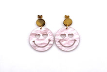 Load image into Gallery viewer, Light Pink Smiley Face Earrings
