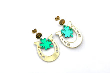 Load image into Gallery viewer, Clover Horseshoe Earrings