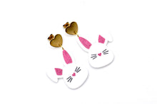 Load image into Gallery viewer, White Bunny Earrings