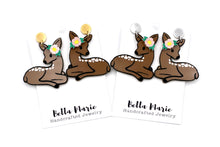 Load image into Gallery viewer, Floral Deer Earrings