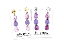 Load image into Gallery viewer, Purple Easter Egg Earrings