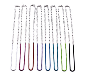 Colorful Enamel & Paperclip Chain Necklace
