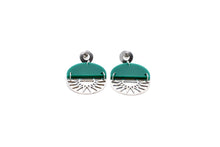 Load image into Gallery viewer, Green Geometric Boho Earrings
