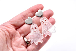 Glitter Ghost Earrings