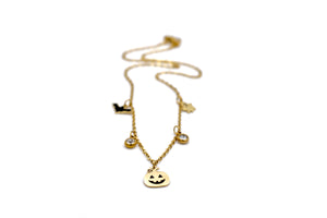 Gold Halloween Charm Necklace