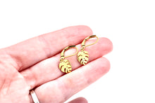 Load image into Gallery viewer, Tiny Monstera Earrings
