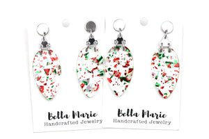 Red and Green Christmas Light Earrings