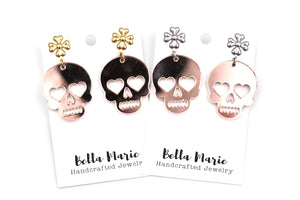 Rose Gold Skull Earrings