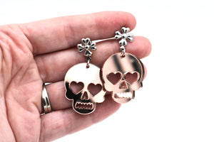 Rose Gold Skull Earrings