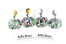 Load image into Gallery viewer, Colorful Glitter Pumpkin Earrings
