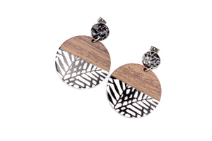 Wood Leaf Earrings