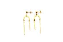 Load image into Gallery viewer, Asymmetrical Earrings, Asymmetrical Dangle Earrings, Asymmetrical Jewelry, Bar Earrings, Modern Earrings, Simple Dangles, Unique Earrings
